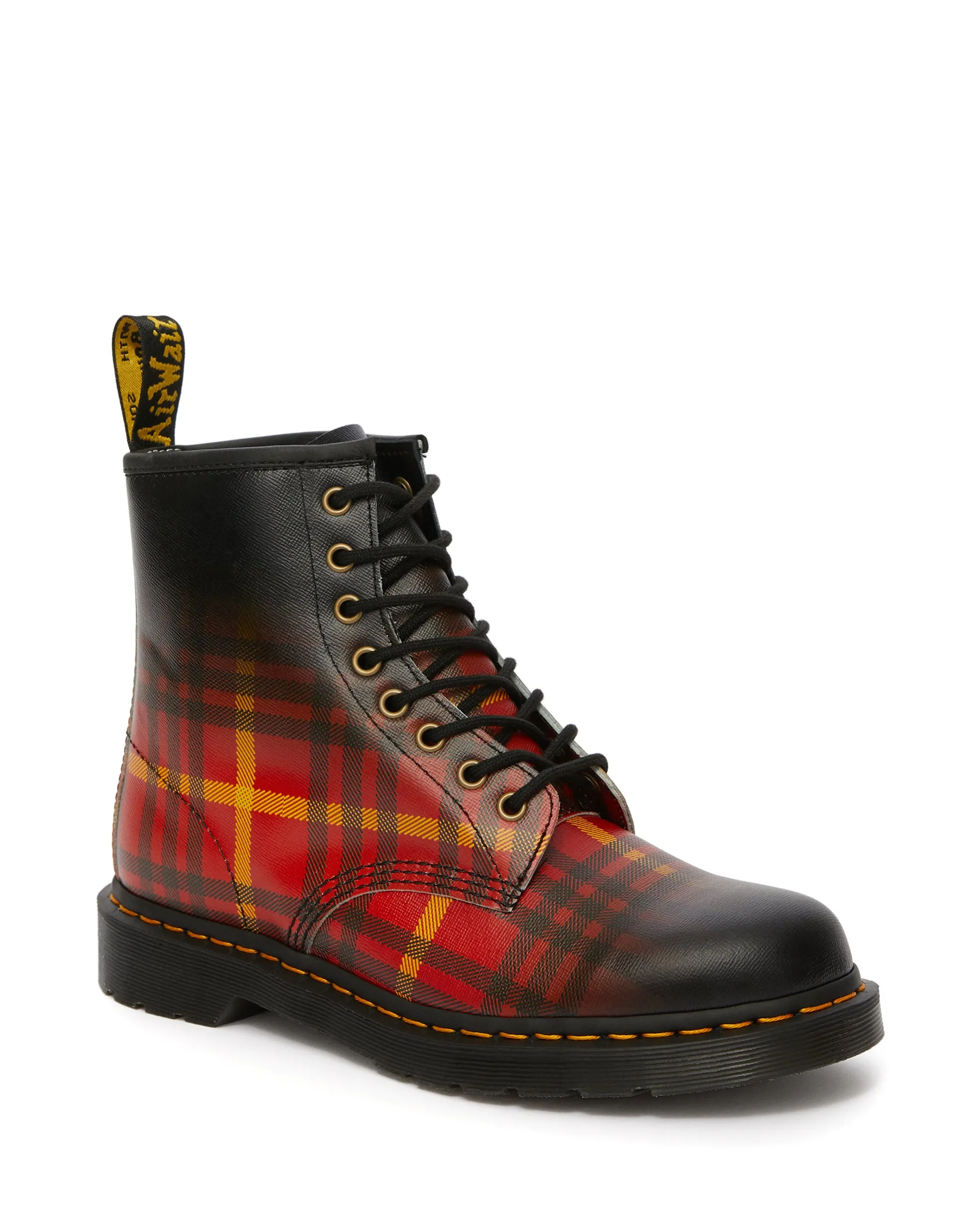 1460 Multi Black Tartan Backhand Straw Grain Boots