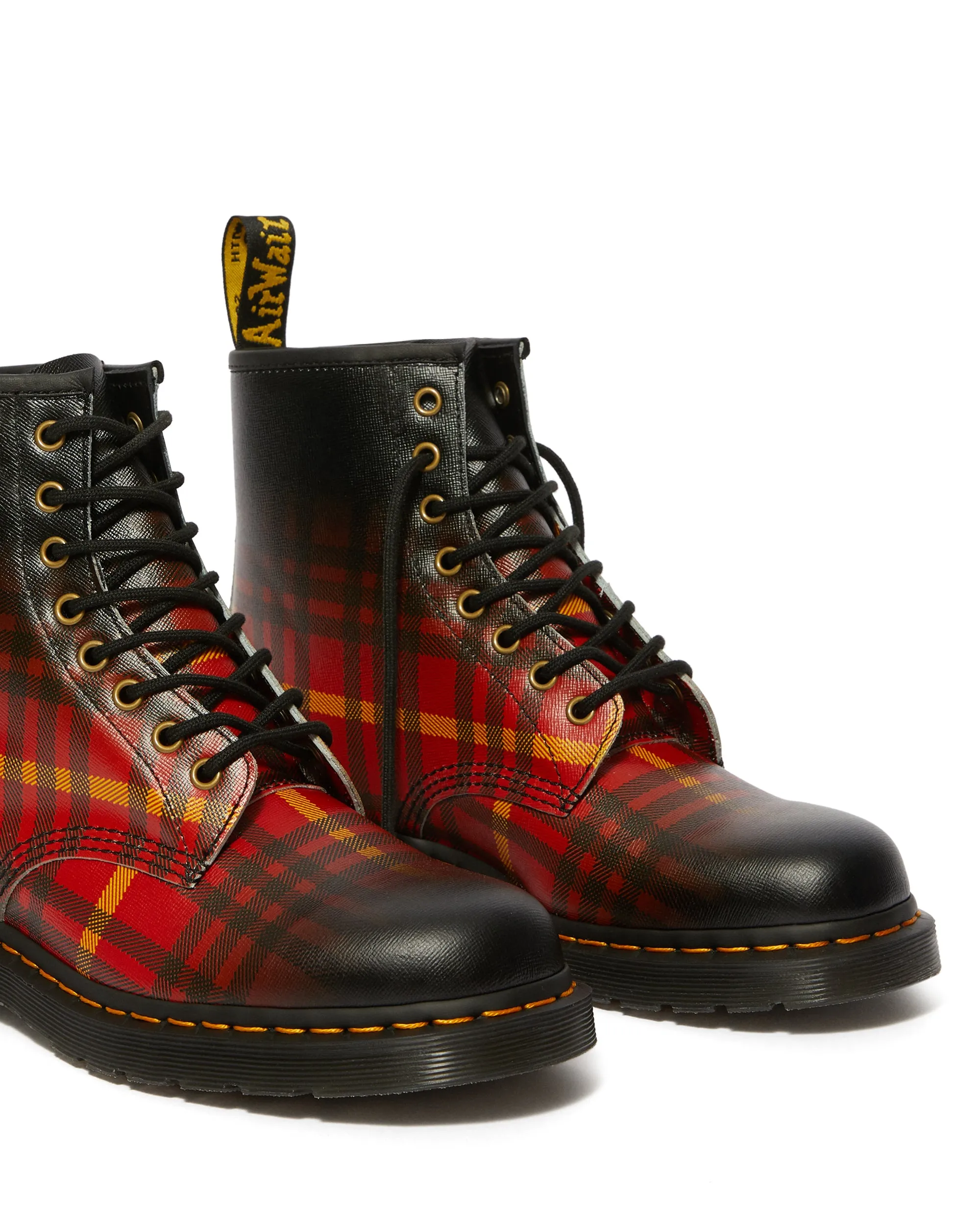 1460 Multi Black Tartan Backhand Straw Grain Boots