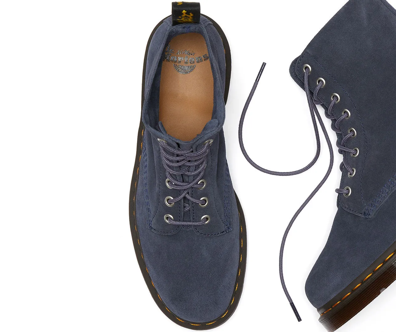 1460 Pascal Blue Suede Boots