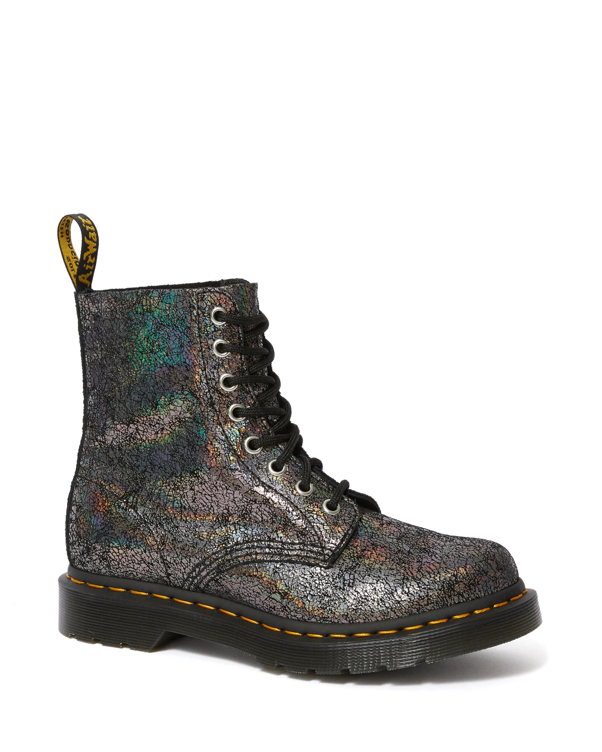 1460 Pascal Gunmetal Iridescent Crackle Boots