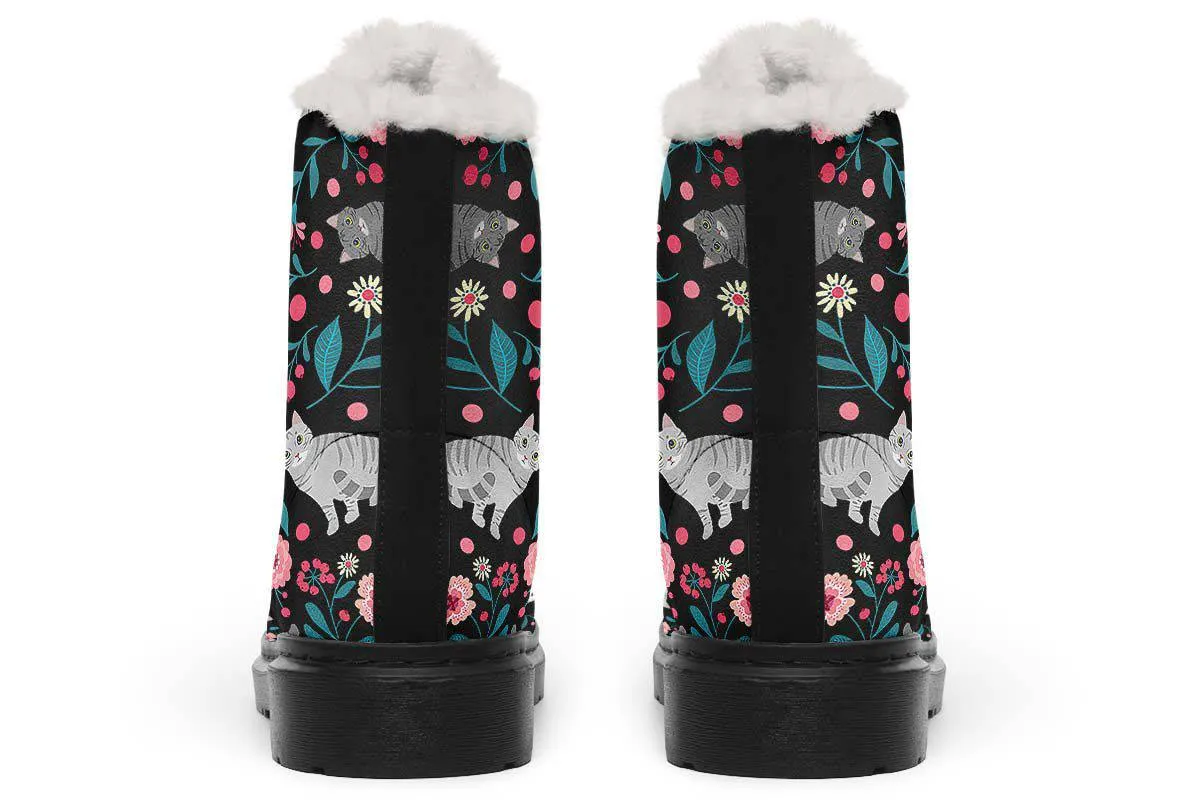 American Shorthair Cat Flower Winter Boots