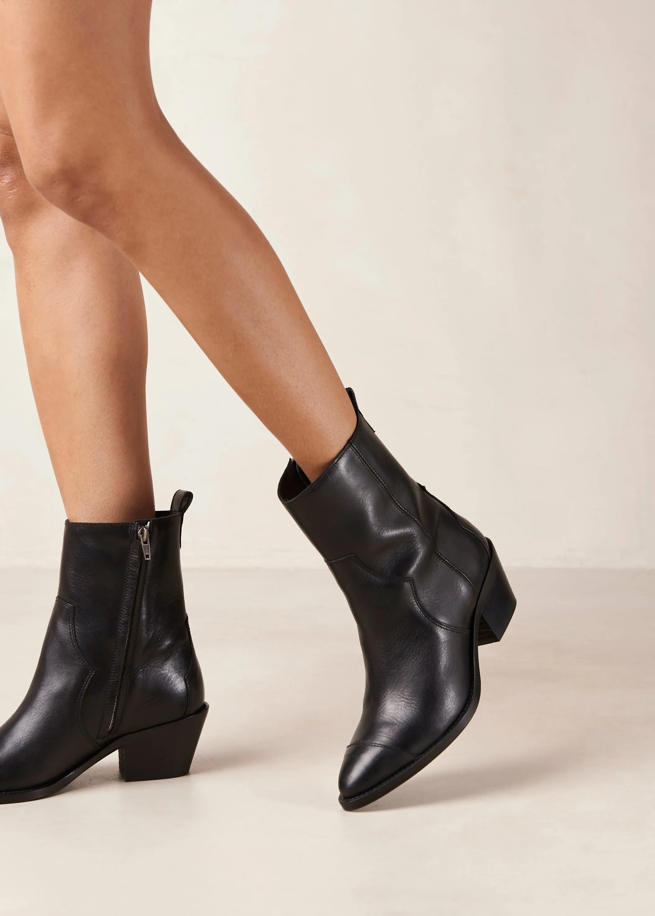 Austin Black Leather Ankle Boots