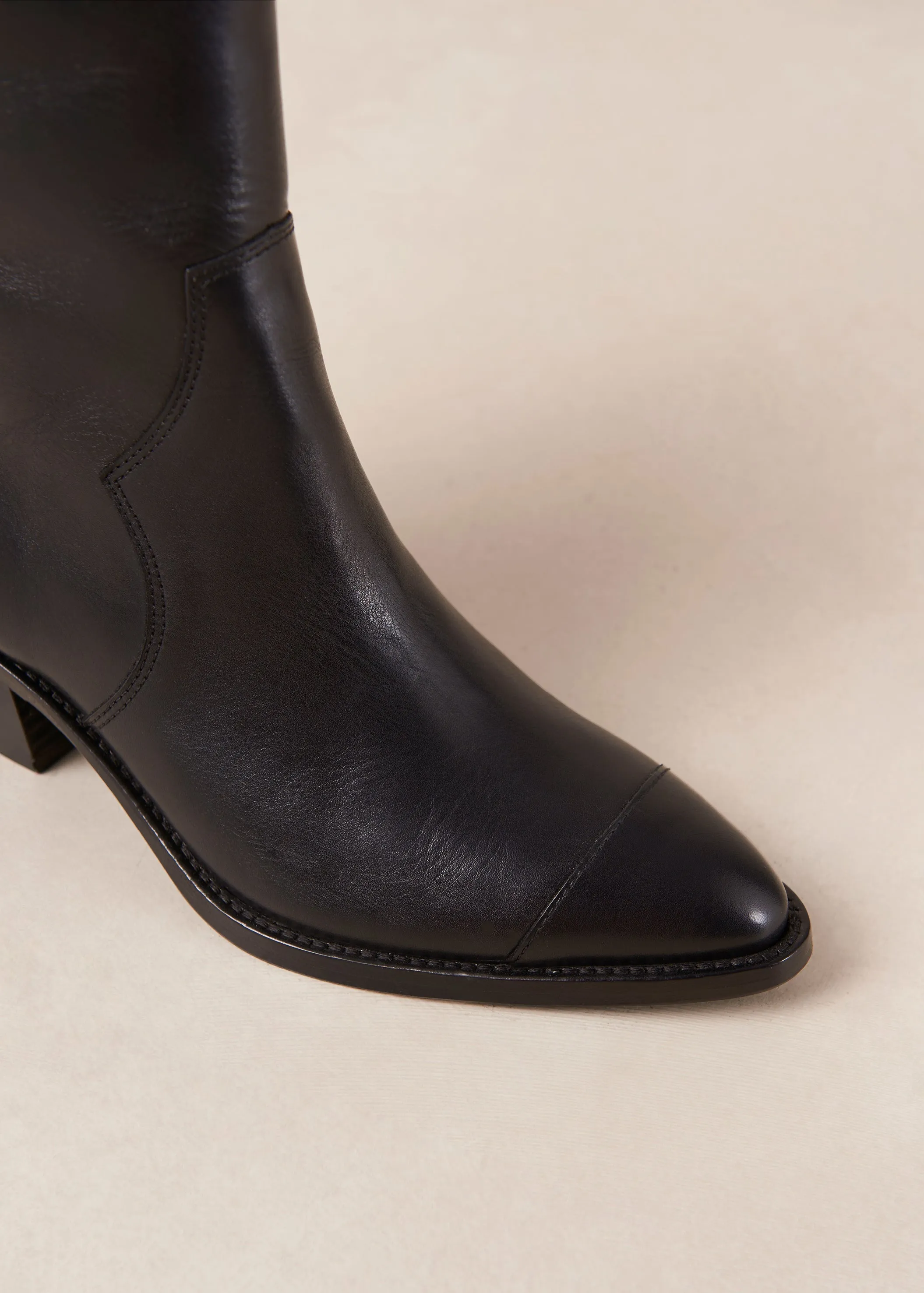 Austin Black Leather Ankle Boots