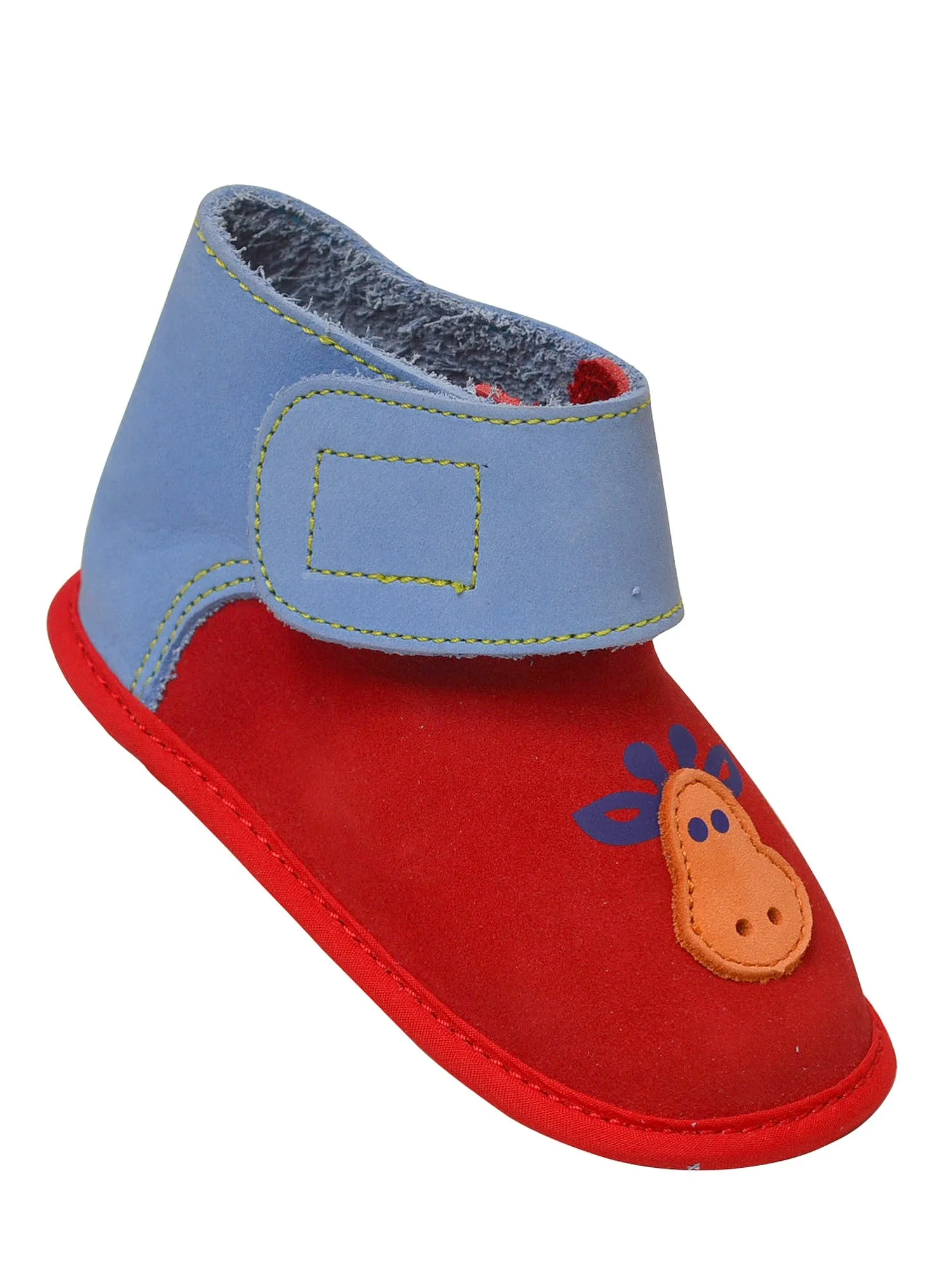 Baby Boys Red Blue Hook and Loop Giraffe Boots 1-4 Baby