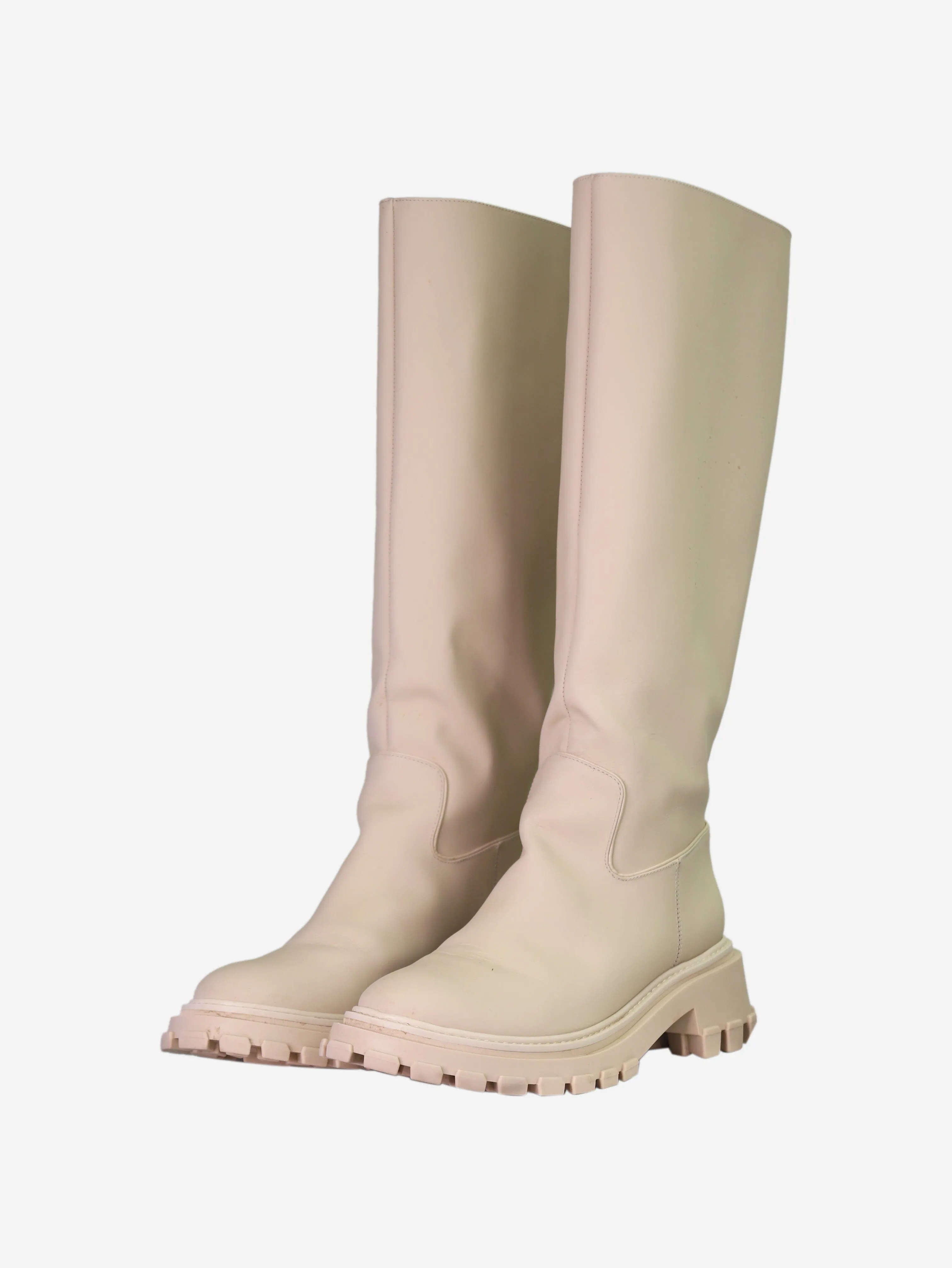 Beige knee-high boots - size EU 41