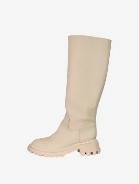 Beige knee-high boots - size EU 41