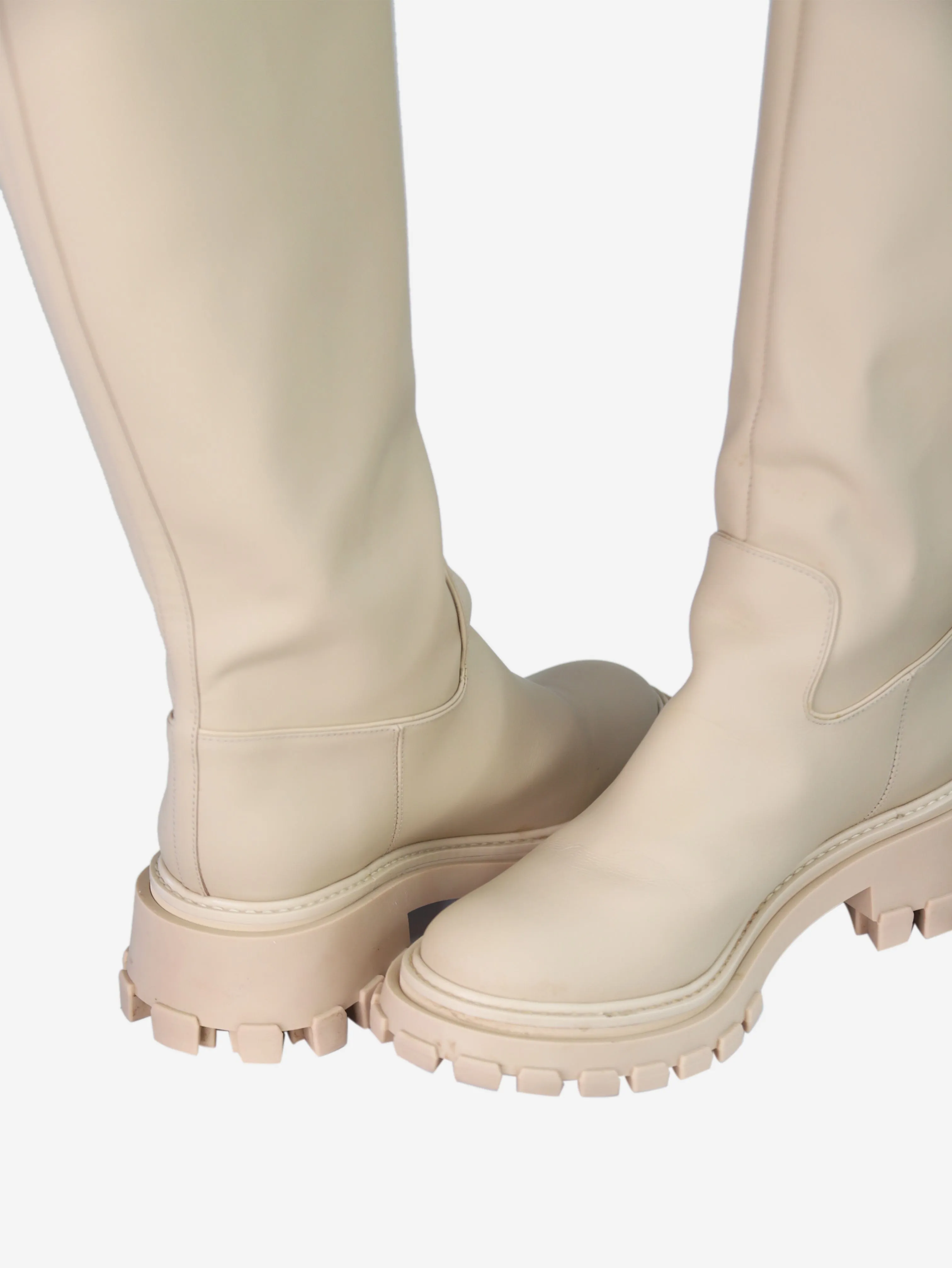 Beige knee-high boots - size EU 41