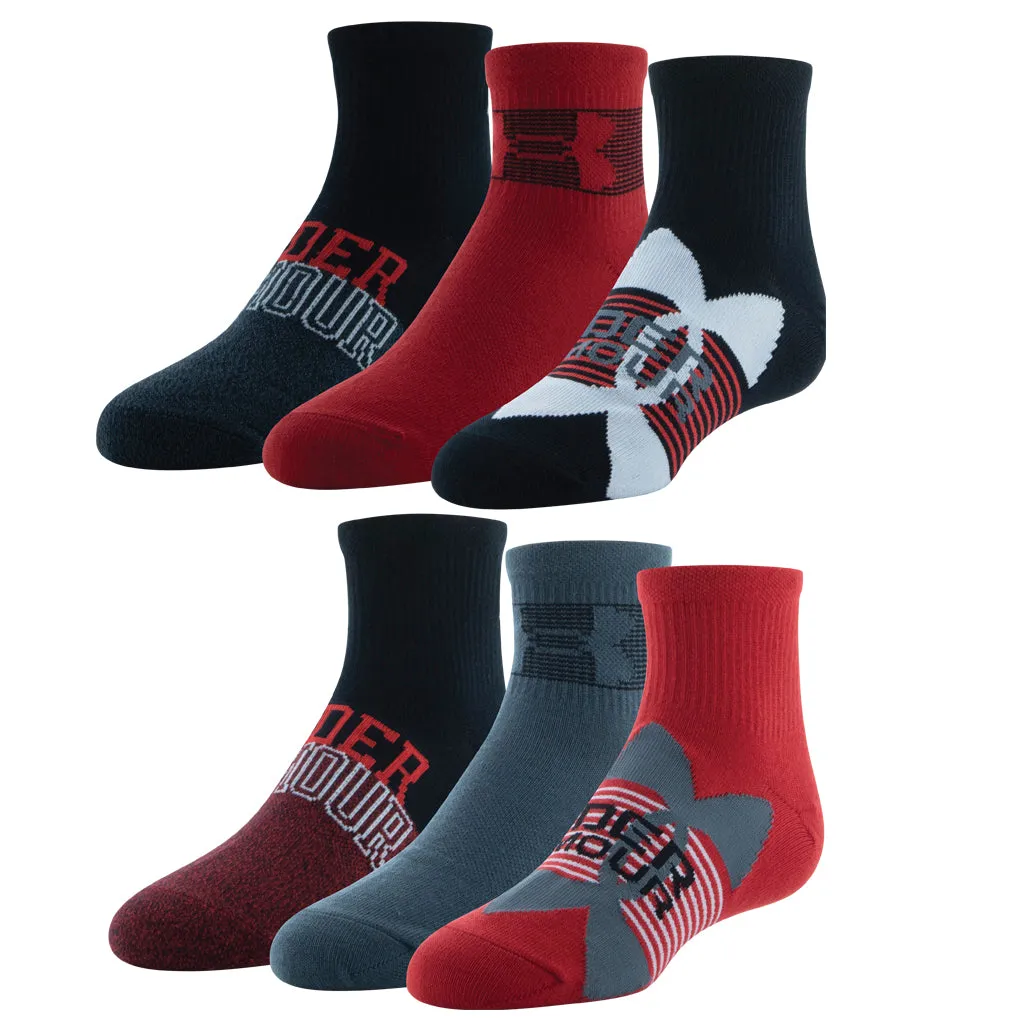 Boy's UA Quarter 6 PK Sock