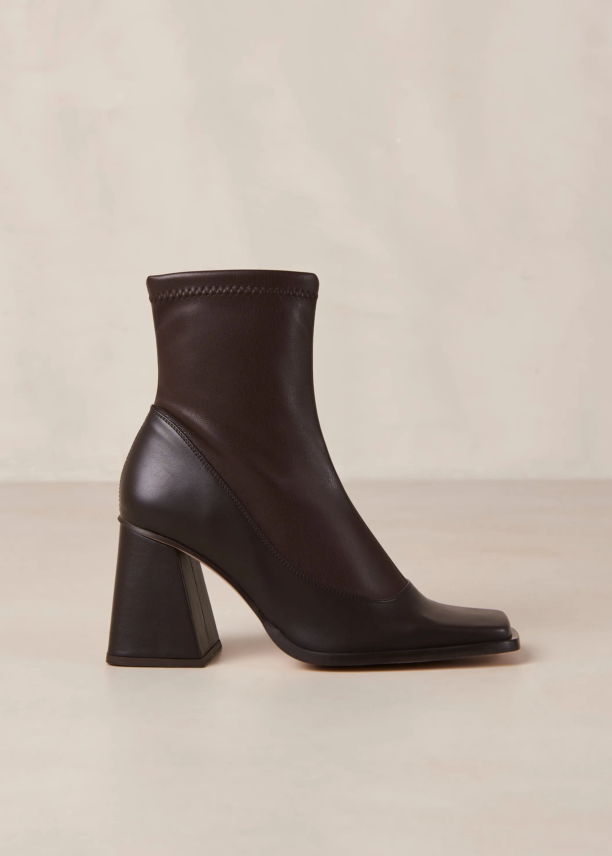 Clover Brown Vegan Leather Ankle Boots