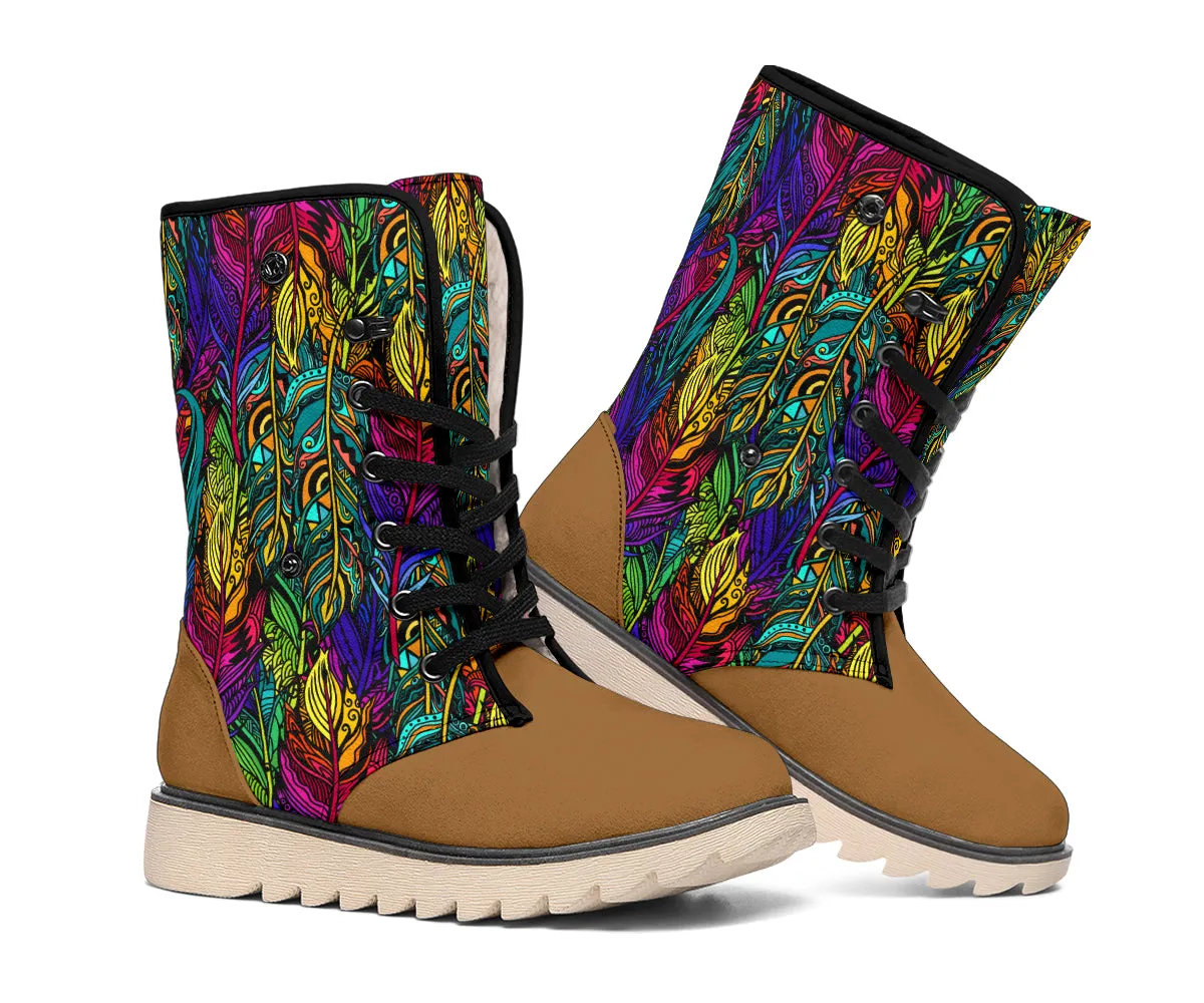 Colorful Feathers Polar Boots