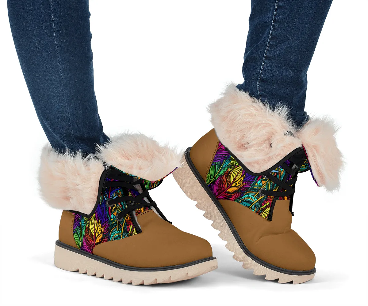 Colorful Feathers Polar Boots