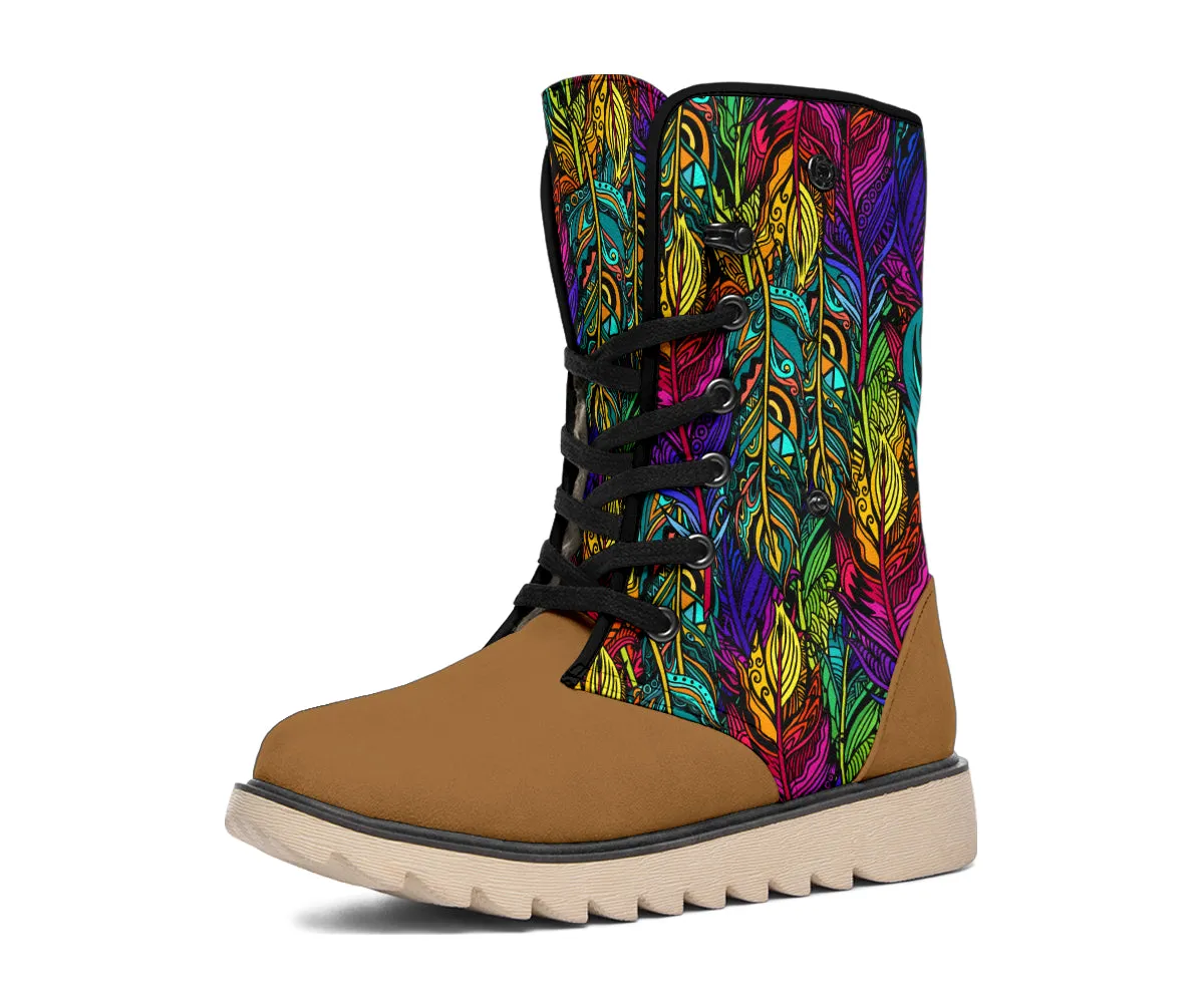 Colorful Feathers Polar Boots