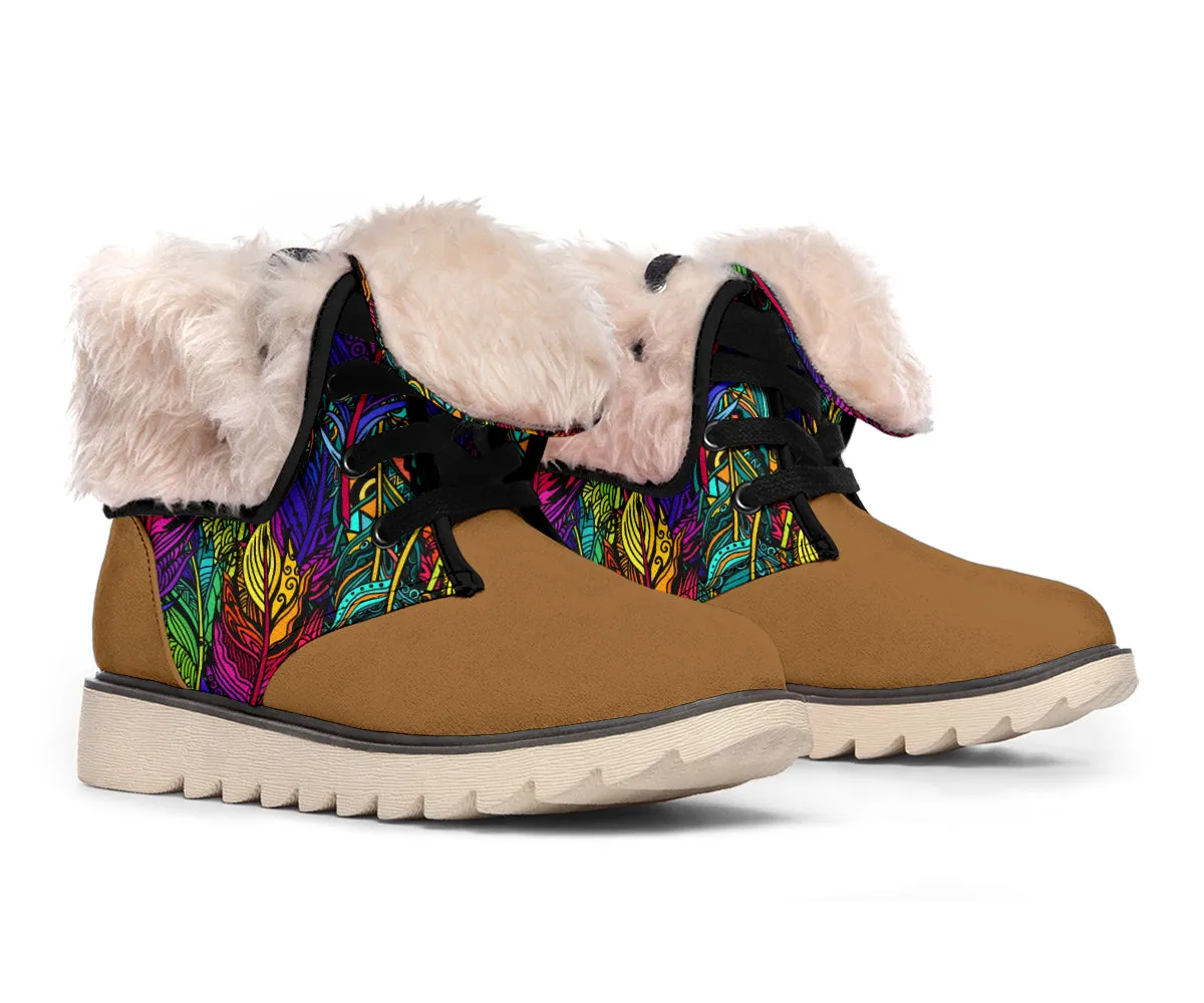 Colorful Feathers Polar Boots