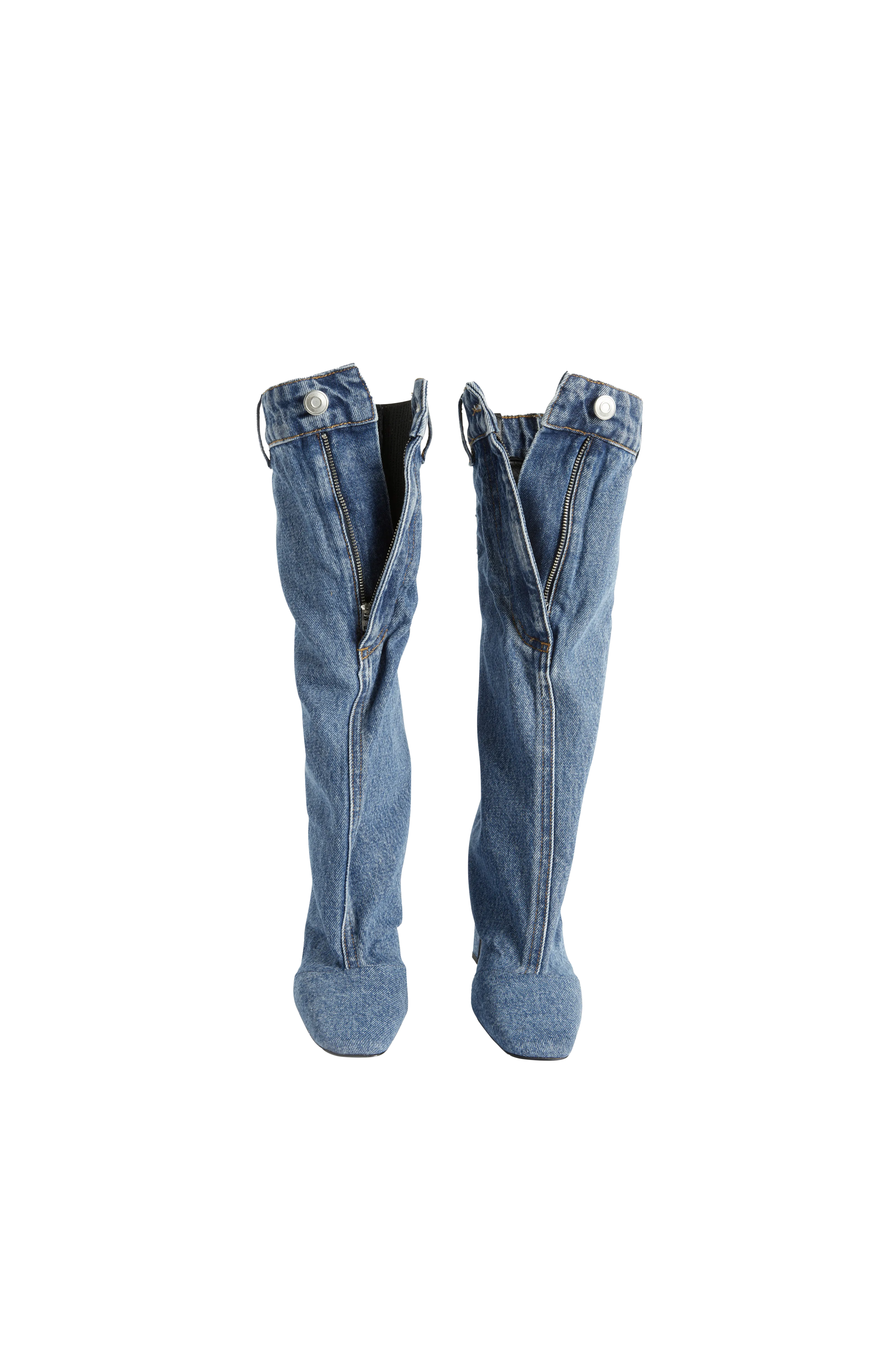 COPERNI - Denim Open Knee Bridge Boot WASHED BLUE