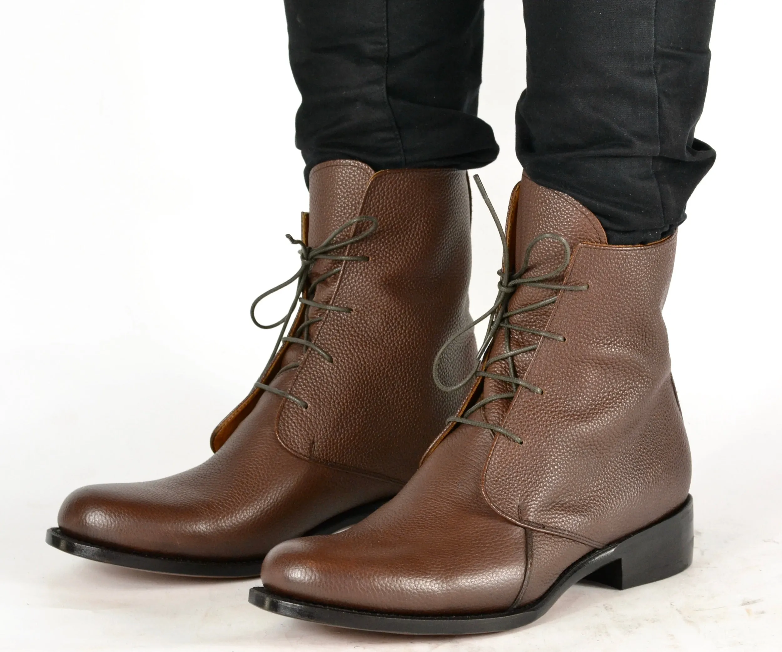 Derby Boot  |  brown pebble grain | calf