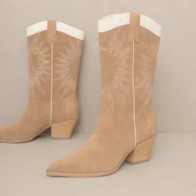 Halle Cowboy Boots - Camel