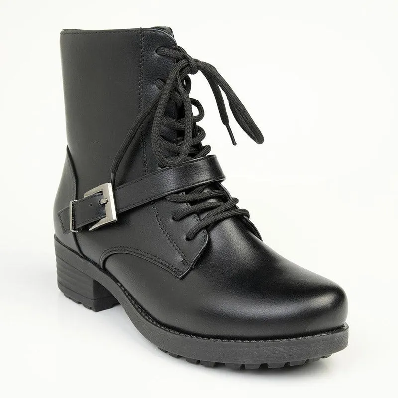 Madison Bex Combat Ankle Boots - Black