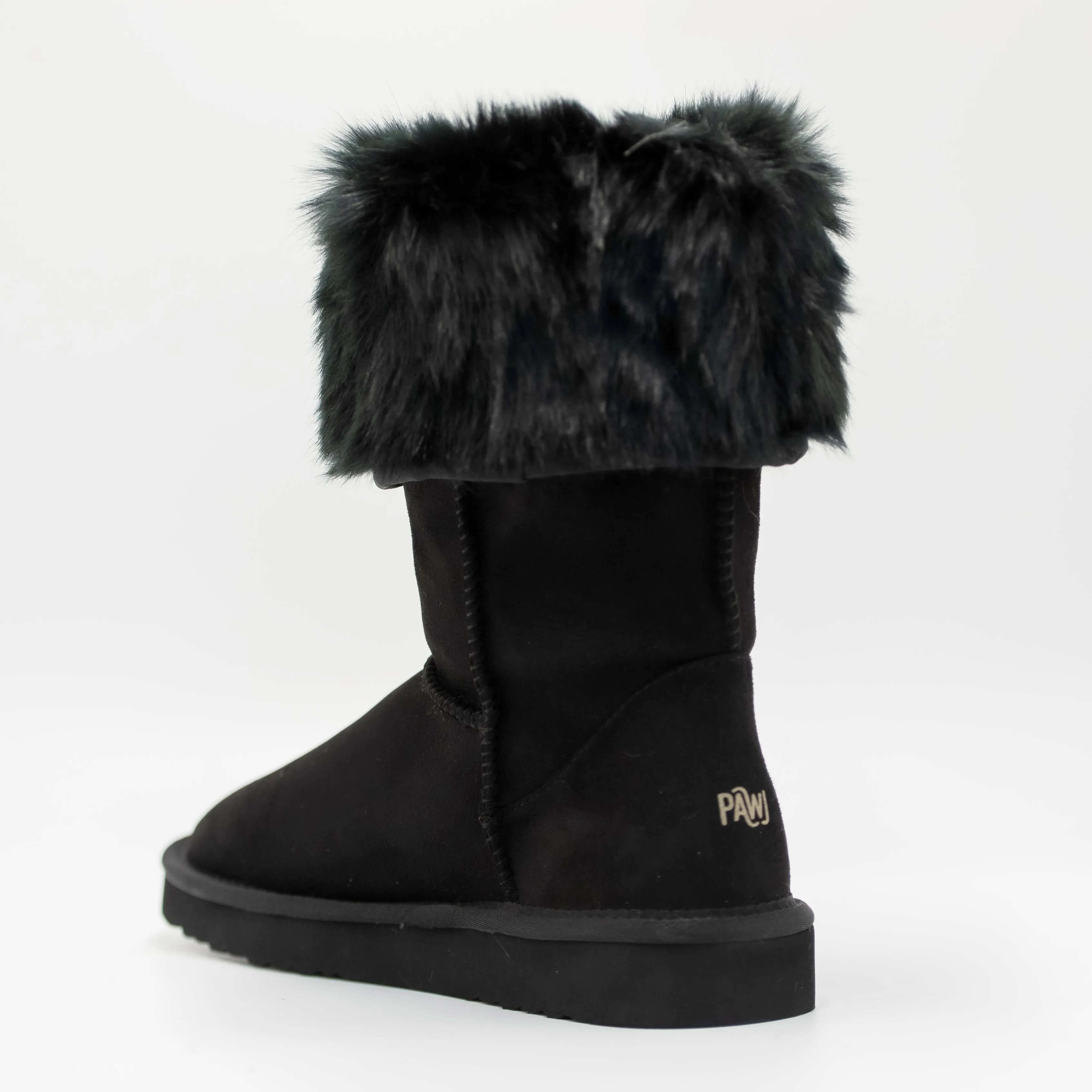 PAWJ Tall Boot | Black / Black Mink