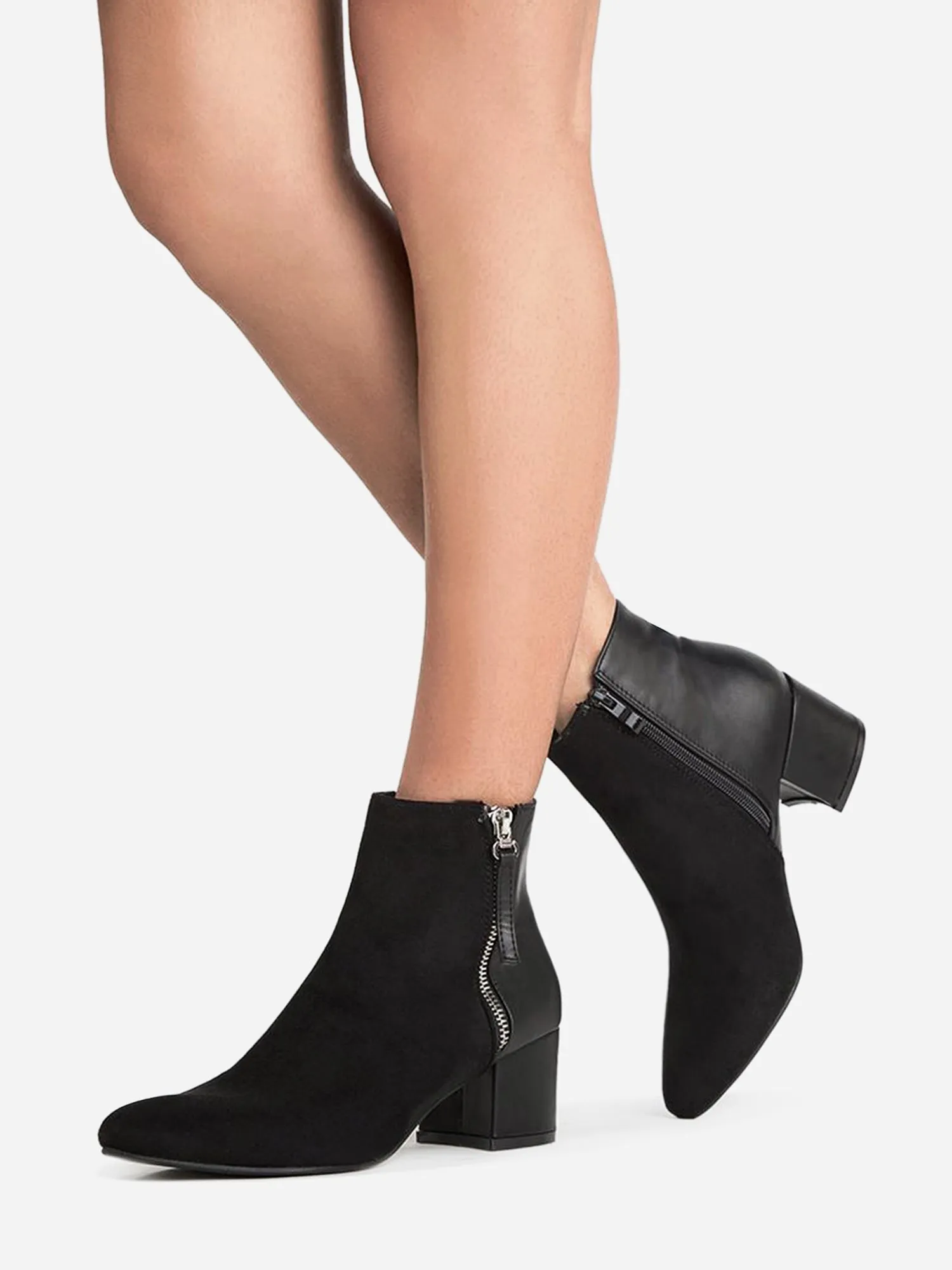 Pointed Toe Zip Ankle Boots