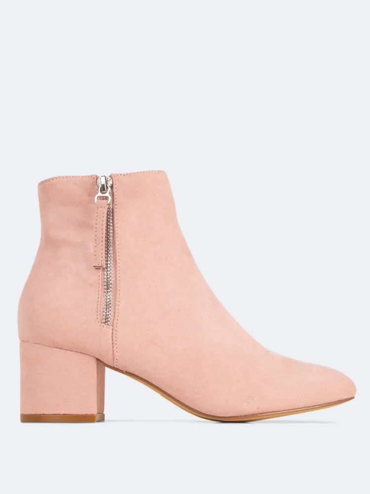 Pointed Toe Zip Ankle Boots