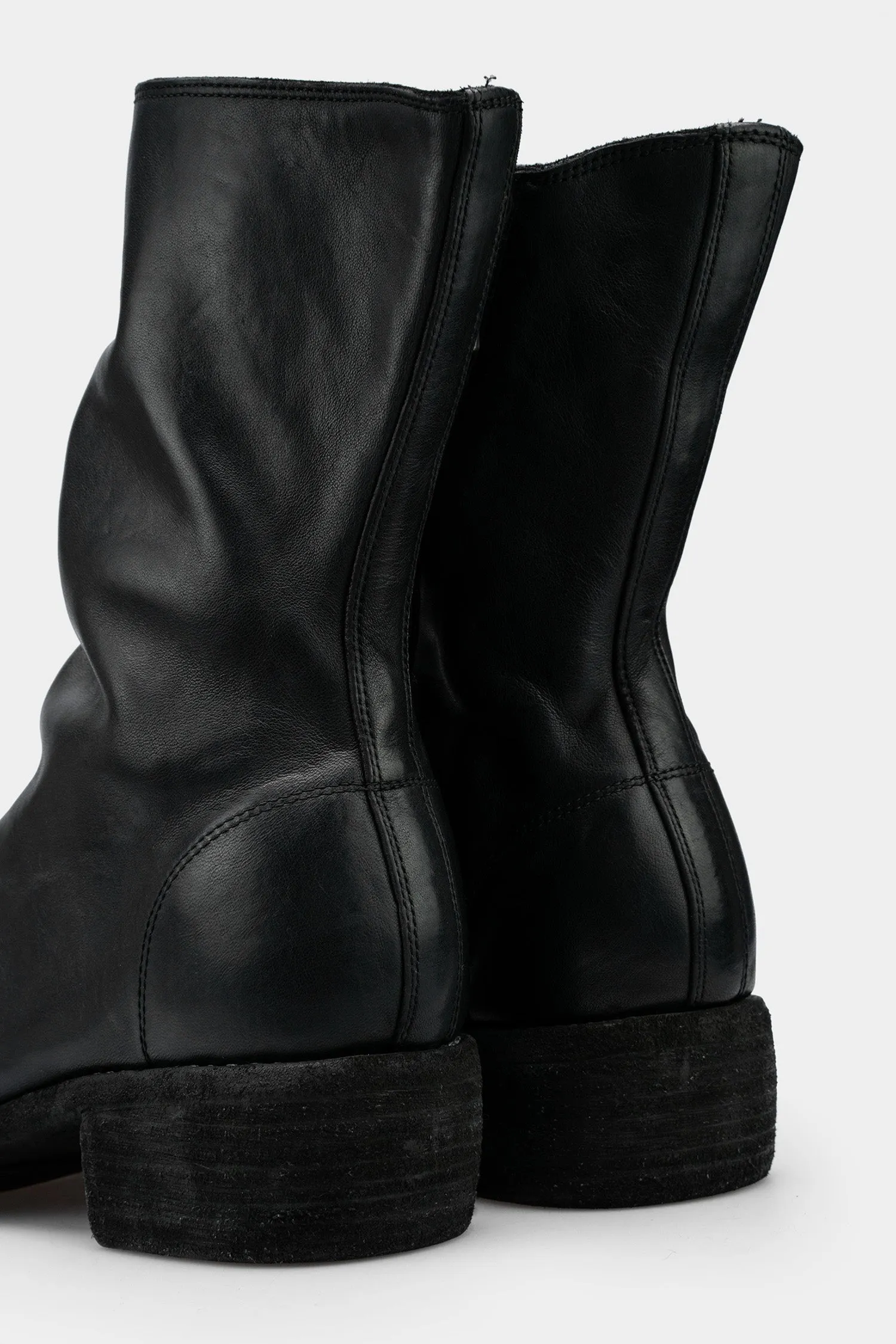 Side zip mid-top leather boots | 798LZX