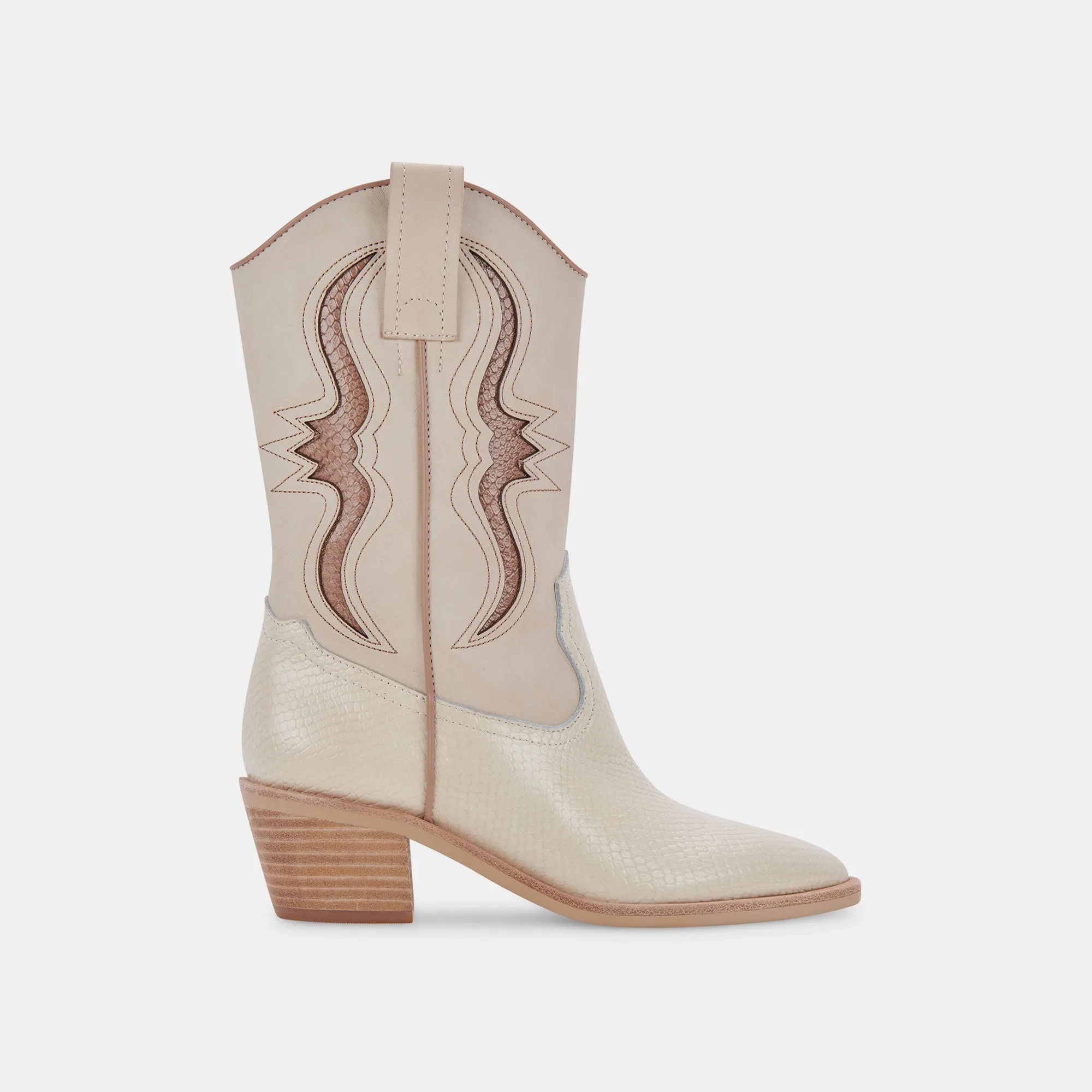 SUZZY BOOTS SAND EMBOSSED LEATHER