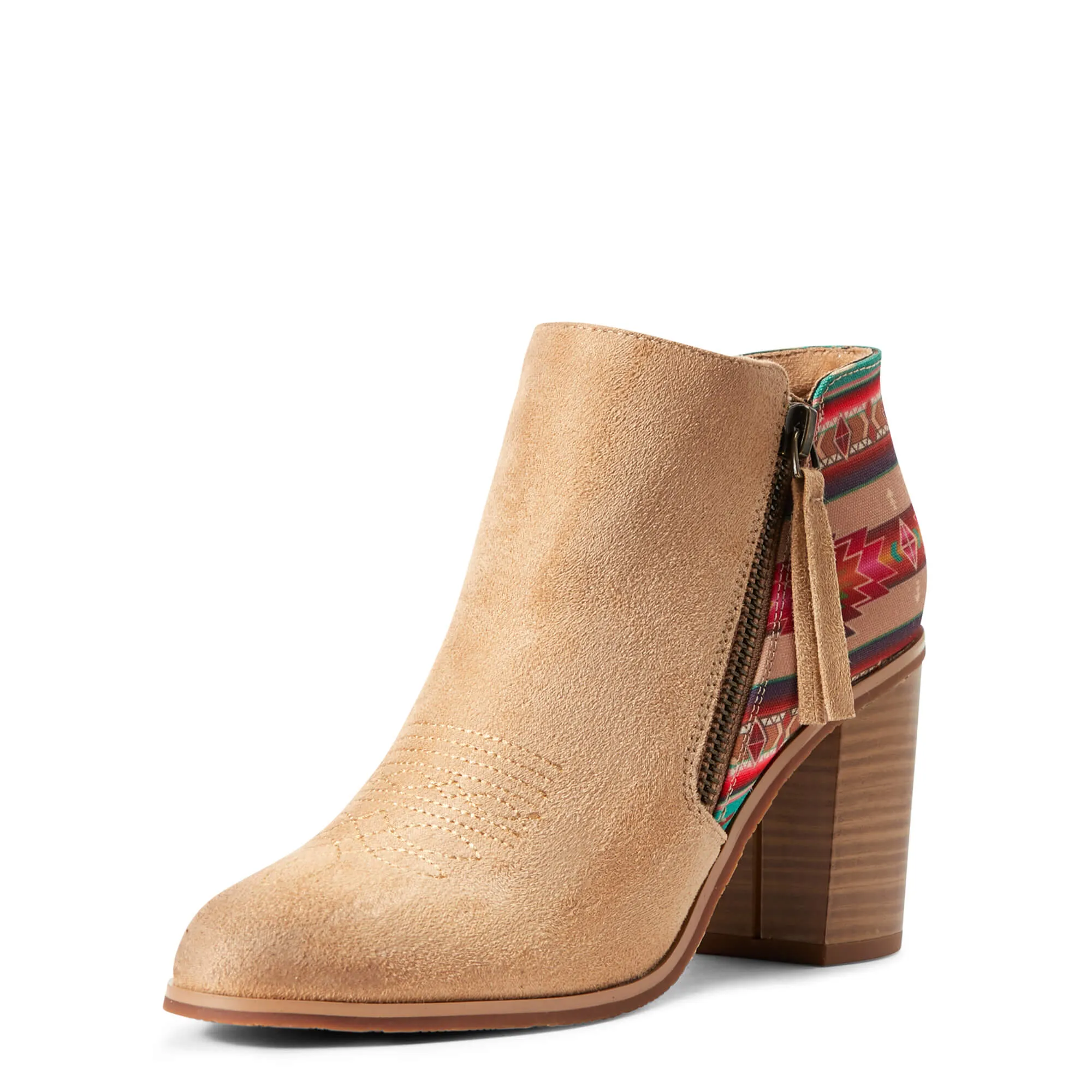 Women's Ariat Unbridled Kaylee Light Tan Suede and Aztec Boots