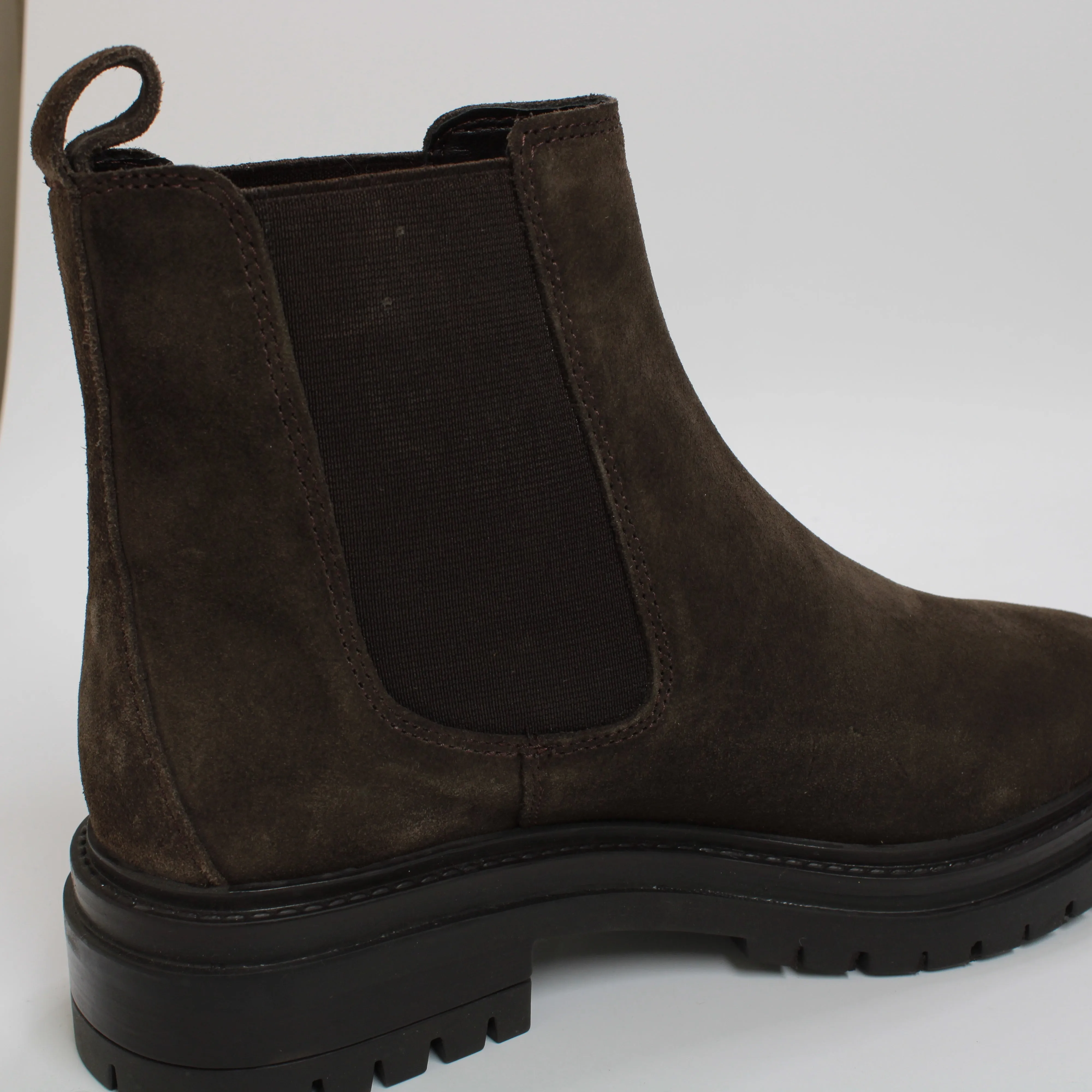 Womens Office Angelica Cleated Chelsea Boots Brown Suede Uk Size 5